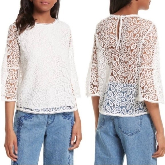 Rebecca Minkoff Lace Jade Top Size S - Picture 1 of 10